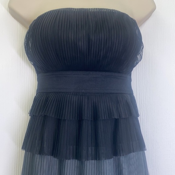 American Rag - Strapless Ruffled Layered  Black And Gray Dress Size Small - Picture 10 of 14